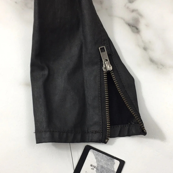 Halogen Black Front Zip‎ Cotton Biker Moto Jacket - Picture 10 of 14